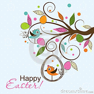 Template Easter greeting card, vector Vector Illustration