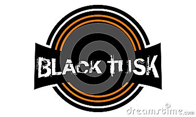 Template Emblem Blank Black Tusk Vector Illustration