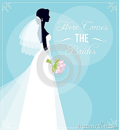 Template flyer for the bridal shower or for a bachelorette party Vector Illustration