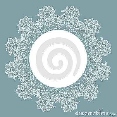 Template frame design for card. Lace floral frame Vector Illustration