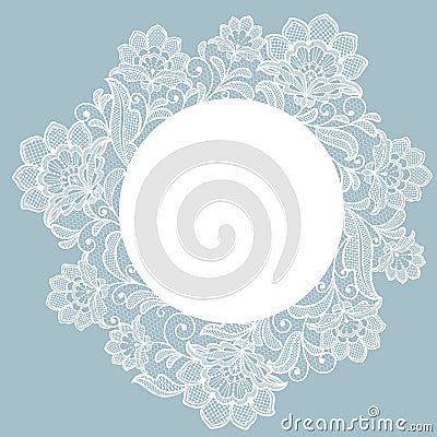 Template frame design for card. Lace frame Vector Illustration