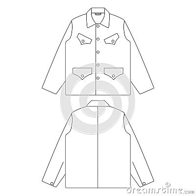 Template french hunting jacket vector illustration flat sketch design Vector Illustration