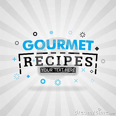 Template for gourmet food recipe blue poster. for promotion, advertising, marketing. Can be for textbook cover magazine, culinary Vector Illustration