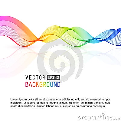 Template with Gradient Rainbow Wave Line for your Text, Information, Publishing. Vector Illustration