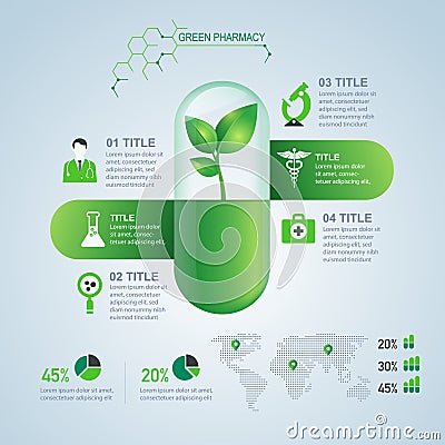 Green Pharmacy Vector Illustration