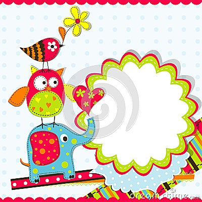 Template greeting card Vector Illustration