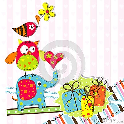 Template greeting card Vector Illustration