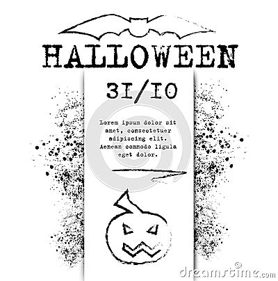 Template Halloween invitation for print or website Vector Illustration