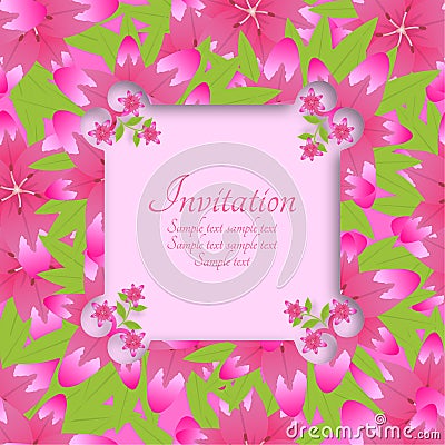 Template of an invitation Vector Illustration