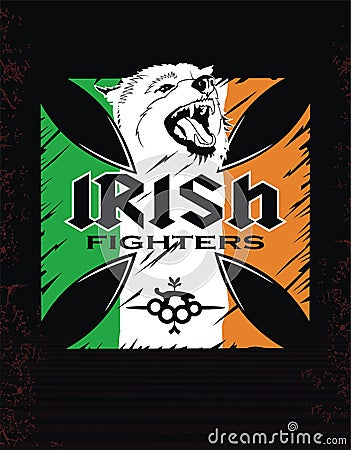 Template Irish fighters Vector Illustration