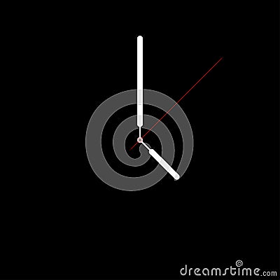 Template isolated Clock. Clock screen. Watch on black background Vector Illustration