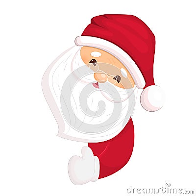 Template of Joyful Santa Claus.Template with copy space Cartoon Illustration