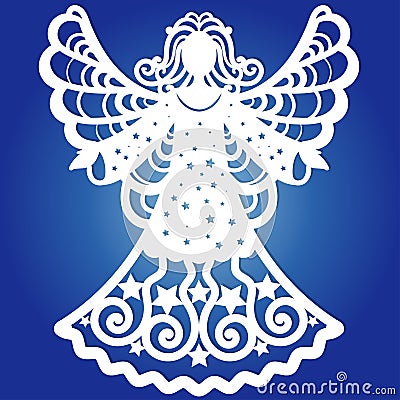 Template for laser cutting. Angel. Vector Vector Illustration