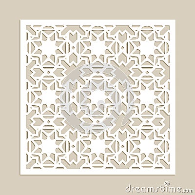 Template for laser cutting decorative panel Vector Illustration