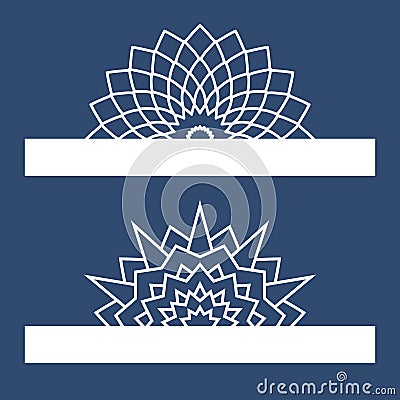Template for laser cutting with mandala. Can be used for greeting cards Vector Illustration