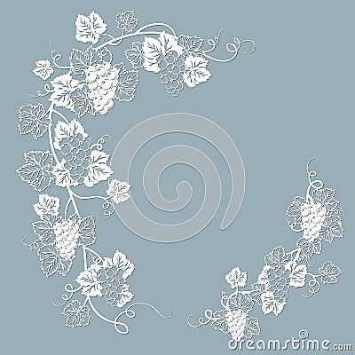 Template for laser cutting, plotter, and silkscreen printing. Vine. Grape Vector Illustration