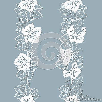 Template for laser cutting, plotter, and silkscreen printing. Vine. Grape Vector Illustration