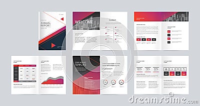 Template layout design with cover page for company profile ,annual report , brochures, flyers, presentations, leaflet, magazine,bo Vector Illustration