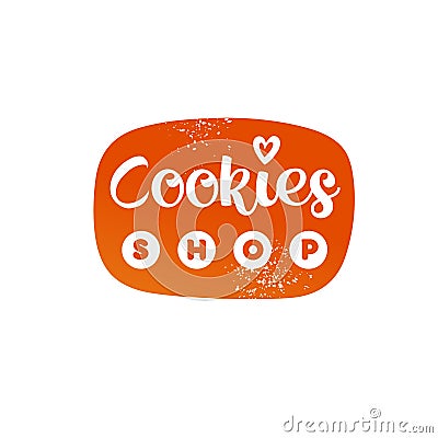 Template logo for cookie, dessert, pastry shop, store, market . Stock Photo