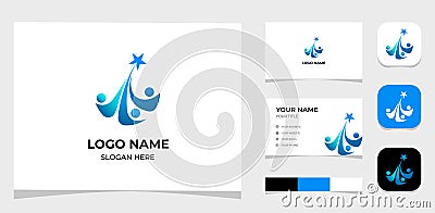 Template Logo Creative People Rising dream Vector Illustration