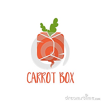 Template logo design of abstract icon carrot. Vector Illustration