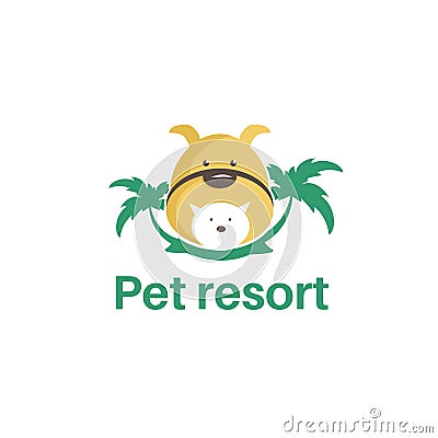 Template logo design with dog,cat Vector Illustration