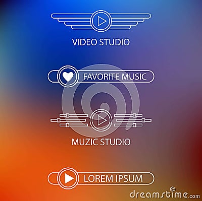 Template of a logo of a music and video of studio Vector Illustration