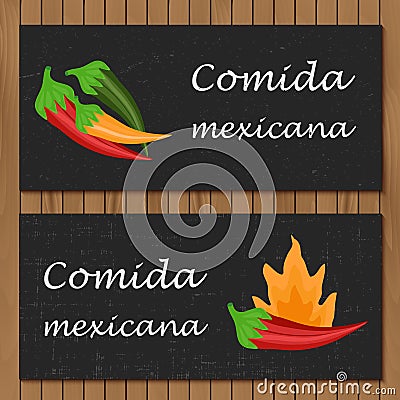 Template for menu or booklet with cartoon mexican Vector Illustration