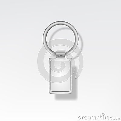 Template Metal Keychain Vector. Realistic Illustration. Key Chain Or Pendants Mock Up. Vector Illustration