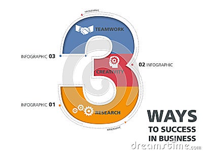 Template modern info-graphic design, , template, number, way to success Vector Illustration