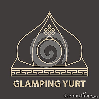 Glamping yurt accomodation Vector Illustration
