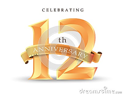 Template number 12th anniversary celebrating classic logo vector Vector Illustration