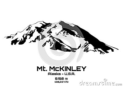 Vector illustration of Mt. McKinley Vector Illustration