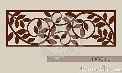 The template pattern for laser cutting decorative panel Vector Illustration