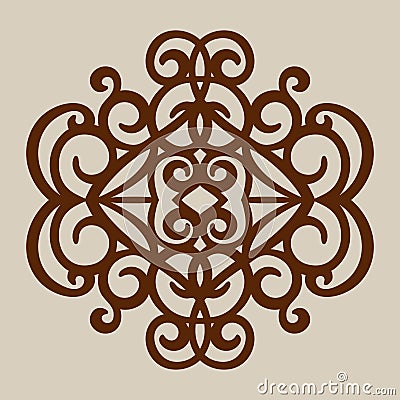 The template pattern for laser cutting decorative panel Vector Illustration