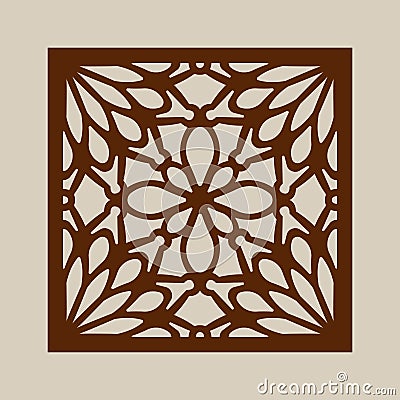 The template pattern for laser cutting decorative panel Vector Illustration