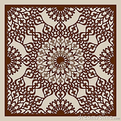 The template pattern for laser cutting decorative panel Vector Illustration