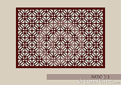 The template pattern for laser cutting decorative panel Vector Illustration