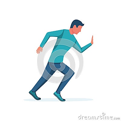 Template of a person pushing any of your objects Vector Illustration