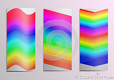 Template for postcards.Rainbow on the cover gracefully emphasizes the bright congratulatory mood. Vector Illustration