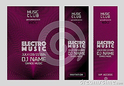 Template for poster design or electronic music banners. Vector Illustration