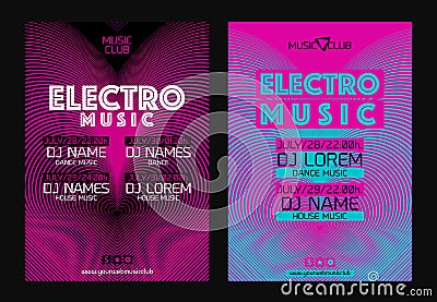 Template for poster design or electronic music banners. Vector Illustration