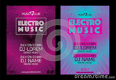 Template for poster design or electronic music banners. Vector Illustration