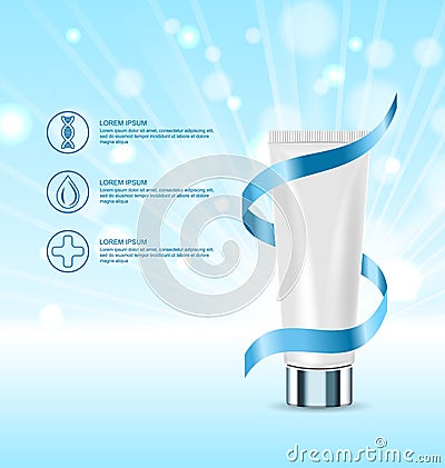 Template Poster for Skincare, Advertising Cosmetic Ads Vector Illustration