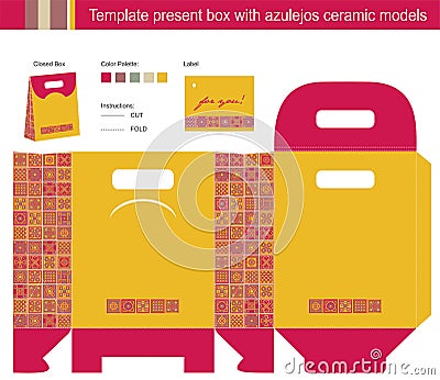 Template present box Vector Illustration