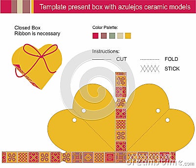 Template present box Vector Illustration