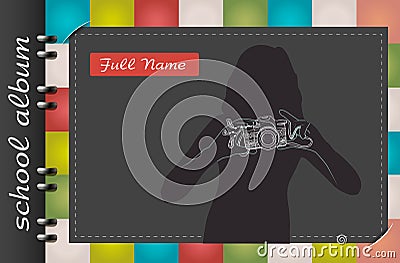 Template of a school album photograph Stock Photo