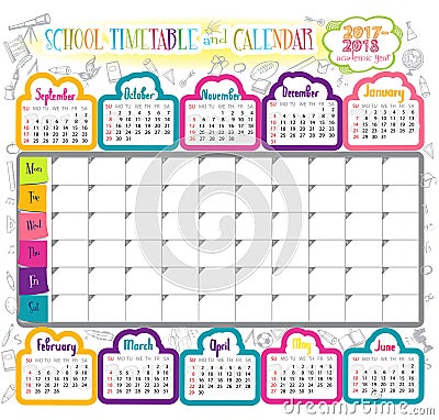 Template school timetable Vector Illustration