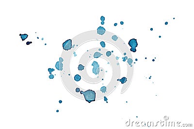 Watercolor blue Drop Splash Vector Hand drawn Vector Illustration