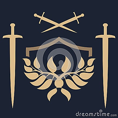 Template shield emblem. Vector Illustration